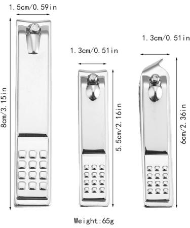 Premium 3-Piece Nail Clippers Set - Silvery Stainless Steel for Men Women 3 Pieces -C5 - Buy Online on GoSupps.com
