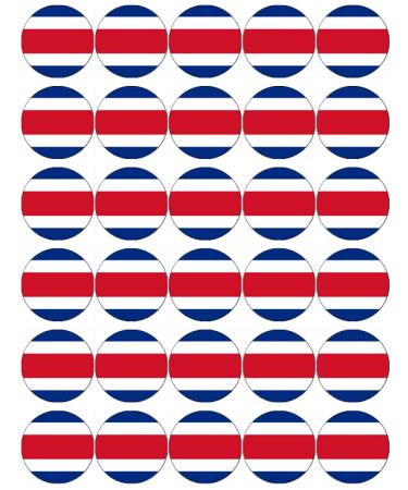 30 Costa Rica Flags Cupcake Toppers Edible Wafer Paper Fairy Cake Toppers Birthday Cake Decorations
