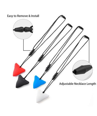 Shark Tooth Chew Necklace Set for Nail Biting & Teething - 4 PCS | Kids & Adults Therapy Tool for Autism & Sensory Chewing Needs - Buy Online on GoSupps.com