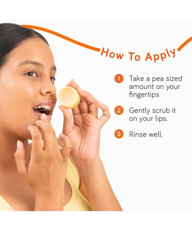 Vitamin C Lip Scrub Balm - 85% Dark Lip Reduction Heals Chapped Lips Mandarin Orange & Argan Oil 100% Vegan - 15gm for Men & Women - Buy Online on GoSupps.com