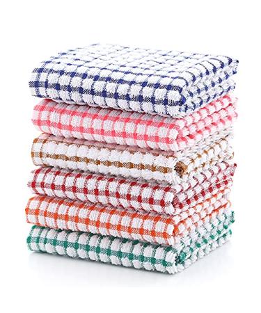 Aiyingmei 6-Piece Kitchen Dish Towel Pure Cotton Wet and Dry Rag Dish Cloth Dish Towel Scouring Cloth (64cm*42cm)