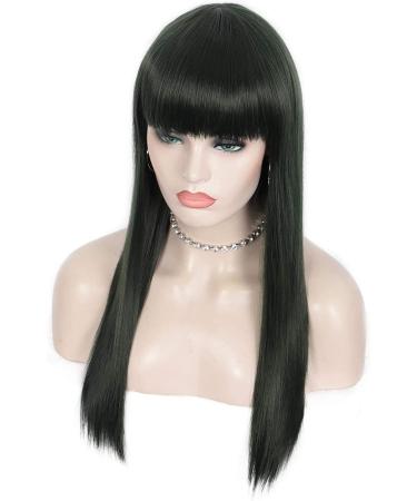Buy Kalyss 22 Green Hair Wigs with Bangs - Long Straight Heat Resistant Full Wigs for Women | Ideal for Cosplay & Everyday Wear - Buy Online on GoSupps.com