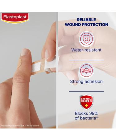 Elastoplast Water Resistant Plastic Plasters - 10 Strips, Waterproof & Breathable First Aid Plasters - Buy Online on GoSupps.com