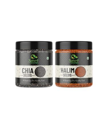 Nature Connect Combo Pack of Asaliya/Garden Cress Halim Seeds and Raw Chia Seeds 250 gm Each Total 500 gm_Packing May Vary
