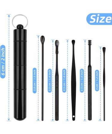 MJIYA Ear Pick Earwax Removal Kit - Black 6 Pcs Ear Cleansing Tools with Storage Box - Buy Online on GoSupps.com