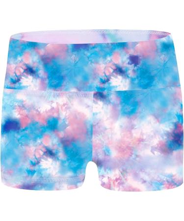 Moily Big Girls 2-Piece Ballet Dance Gymnastics Sports Outfit - Striped Crop Top and Booty Shorts Set in Sea Sky Pink Size 4 - Buy Online on GoSupps.com