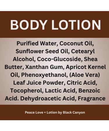 Peace Love + Lotion Amber Vanilla Scented Natural Body Lotion 12 Oz - Buy Online on GoSupps.com