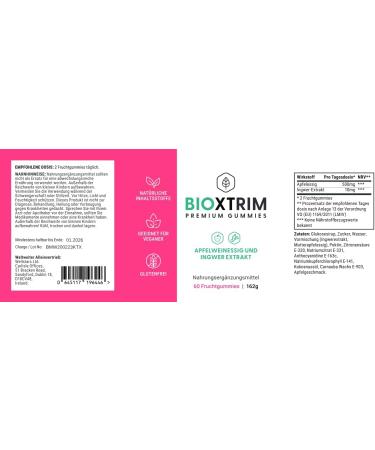 BIOXTRIM Keto Gummies - 60 Fruit Gummi Bears for Keto Diet - Delicious Low-Carb Snacks for Weight Loss - Buy Online on GoSupps.com