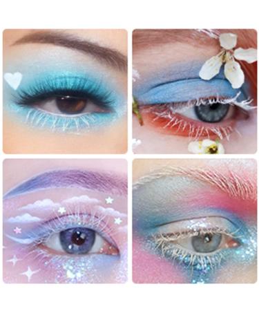 White Halloween False Eyelashes - Anime Cosplay Makeup - Masquerade Party Lashes - 2 Pairs (Upper & Bottom) - Buy Online on GoSupps.com