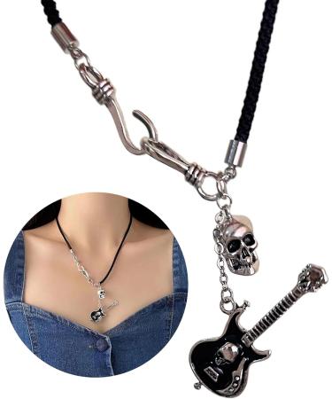 Shop Oralgos Halloween Skull Neck Band | Punk Style Guitar Trailer Necklace | Alloy & Braided Rope Jewelry Accessories - Buy Online on GoSupps.com