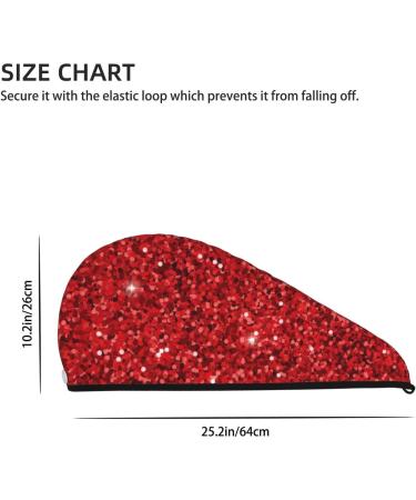 Red Glitter Microfiber Hair Towel - Soft Super Absorbent Quick Dry Wrap for Women | Ideal for Long Curly & Thick Hair - Buy Online on GoSupps.com