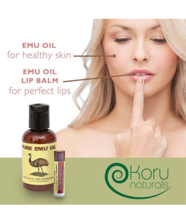 Emu Oil Premium Golden Grade A Set of 2 Bottles and Emu Oil Lip Balm (Pack of 3 Products) - Buy Online on GoSupps.com