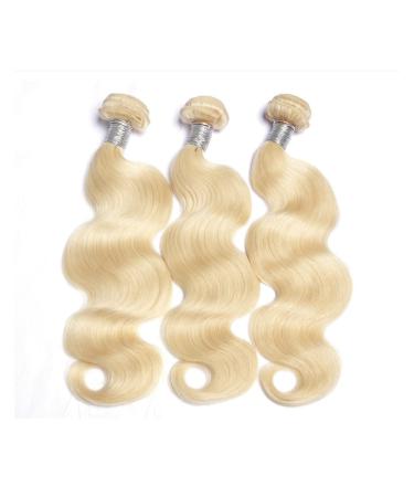 Mila Afro Hairstyles Blonde 613# real hair Tress hair extension Brazilian body wave hair weening extensions 3 bundle of hair (22 "24") 22 "24" 26 "Hair weave