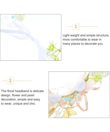 Beaupretty Decor Hair Jewelry Hair Bands Hair Ties Wreath Flower Garland Headbands Floral Headband Flower Headband for Women Flower Headband for Bridal Wedding Metal Hair Accessories Bride - Buy Online on GoSupps.com