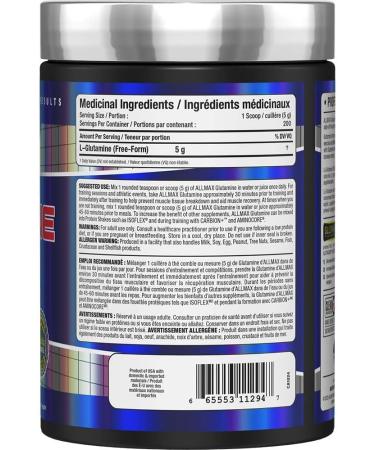 ALLMAX Nutrition - Glutamine Powder - 100% Pharmaceutical Grade - 1000 Gram 1000-Gram - Buy Online on GoSupps.com