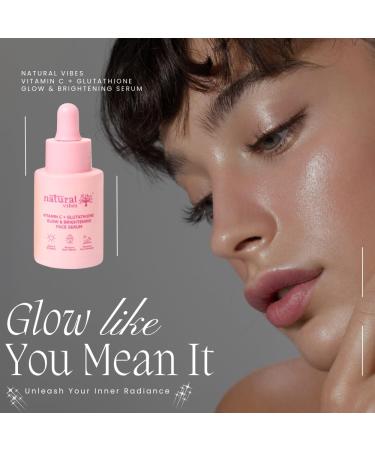 Natural Vibes Vitamin C + Glutathione Radiance Serum | Clear Skin Face Serum 30ml - Shop Internationally - Buy Online on GoSupps.com