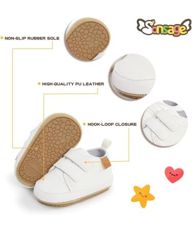 Sonsage Infant Baby Oxford Shoes - Anti-Slip Soft Sole Sneakers for Boys and Girls (6-12 Months) - D White - Buy Online on GoSupps.com