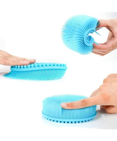 Set of 3 Silicone Body Scrubber Loofahs - Gentle Exfoliating Shower Brushes for Sensitive Skin - Buy Online on GoSupps.com
