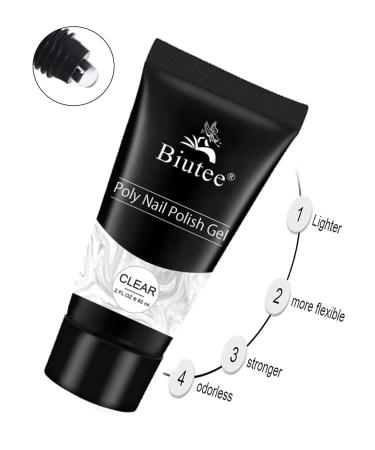 Biutee Poly Nail Gel Clear 60ml | Best Art Acrylic Gel for Nails | Transparent Finish for Salon-Quality Manicure - Buy Online on GoSupps.com