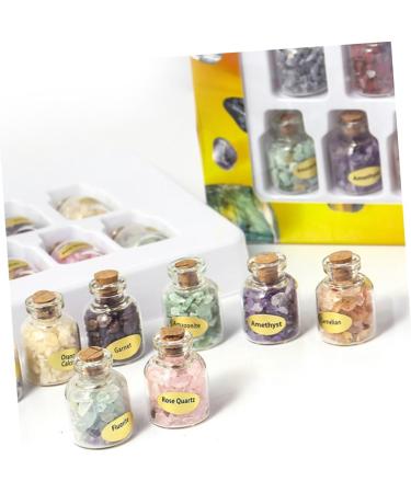 JECOMPRIS Chakra Healing Stones Crystal Gemstone Chips 18 Pcs Wishing Bottle Decorate Chakra Gemstone Beads Turquoise Crystal Stone As Shownx2pcs 9PCSx2pcs - Buy Online on GoSupps.com