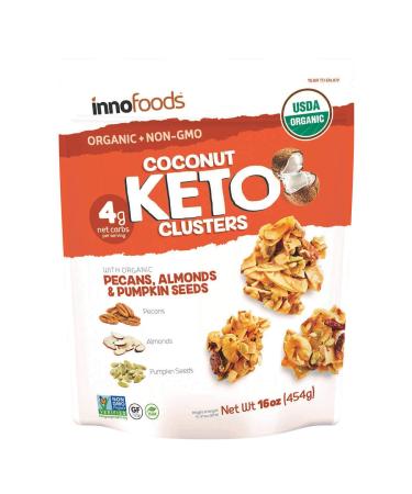 Coconut Keto Clusters with Organic Pecans, Almonds & Pumpkin Seeds - PACK OF 2