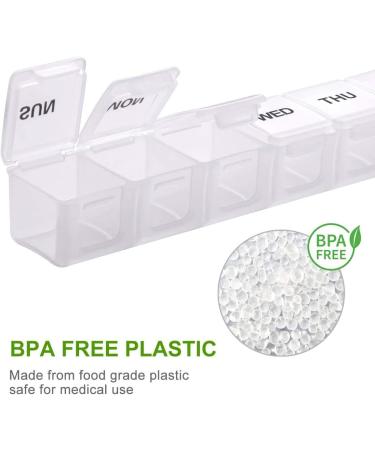 Large Weekly Pill Organizer Sukuos Large Daily Pill Cases for Pills/Vitamin/Fish Oil/Supplements (black+clear) - Buy Online on GoSupps.com