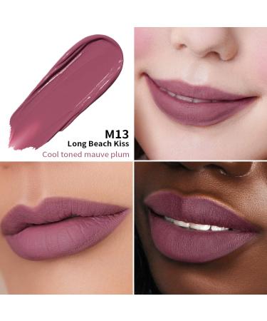 Oulac Matte Liquid Purple Pink Lipstick - Long Lasting & Waterproof Formula - Vegan & Cruelty-Free - M13 Long Beach Kiss - Buy Online on GoSupps.com