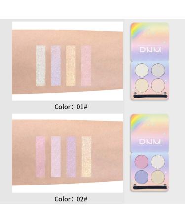 Allbesta 4 Colors Highlighter Chameleon Eyeshadow Palette - Pressed Powder High-Gloss Matte & Glitter Make-Up Set with Brush - International Shipping Available - Buy Online on GoSupps.com