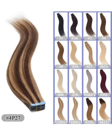 Buy Elailite 20PCs Tape Extensions - Invisible Real Hair Remy Quality 40cm 50g #4/27 Mittelbraun & Dark Blonde | International Shipping Available - Buy Online on GoSupps.com