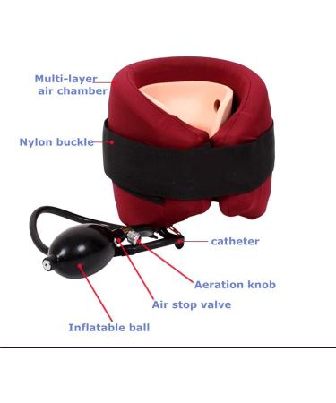 SSDDLZEQ Cervical Traction Neck Stretcher - Inflatable Adjustable Collar & Neck Support Pillow for Pain Relief | Shop Internationally - Buy Online on GoSupps.com