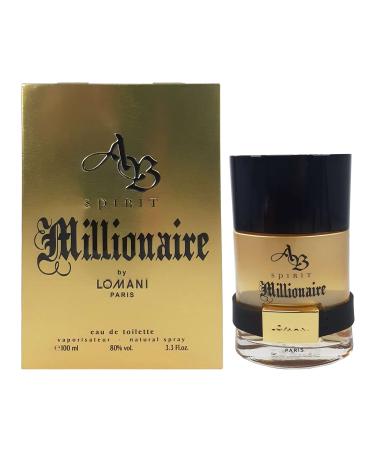 AB SPIRIT MILLIONAIRE by Lomani EDT SPRAY 3.4 OZ for MEN Bergamot Tangerine Green Apple Cardamom Coriander Pink Pepper Black Currant Nutmeg Cumin Jasmine Rose Lily Vanilla Cedar Amber 3.4 Ounce (Pack of 1) - Buy Online on GoSupps.com