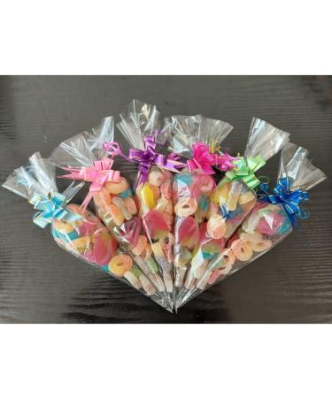 Pre Filled Vegan Themed Sweet Cones Assorted Fizzzy - Non Fizzy Sweet for Kids Birthday Party - Vegan Pick N Mix Sweets (1 Count (pack of 5))