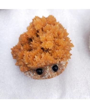 1 pc Carved Hedgehog in Crystal Beautiful Rrare Peculiar Calcite Natural Gemstone Floral Crystal Cluster Stone Crystal Cluster
