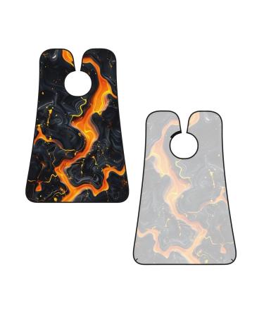 Molten Magma Print Beard Bib Apron | Non-Stick Hair Catcher for Men | Perfect Shaving Gift | One Size Black - Buy Online on GoSupps.com