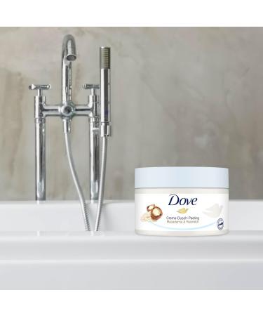 Dove Cream Shower Scrub - Macadamia & Rice Milk Body Scrub with Jojoba Wax Beads for Smooth Skin | 225 ml - Best International Shipping - Buy Online on GoSupps.com