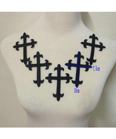 5pcs Black Flower Applique Patches - DIY Embroidery Sticker Blossom - Buy Online on GoSupps.com