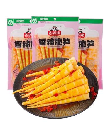 Spicy red oil bamboo shoots tip 60/bag instant bamboo shoots spicy leisure snacks Chinese specialty crispy bamboo shoots Hand-peeling bamboo shoots Vegetable pickles lunch dinner (1bag)