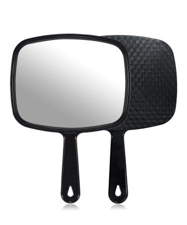 MIROTICS Hand Mirror  Black Hairdressing Handheld Mirror with Handle  Pack of 1
