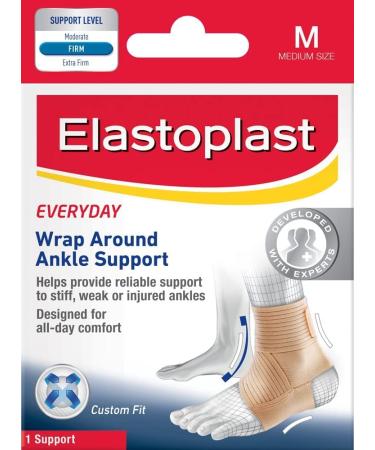 Elastoplast Everyday Wrap Around Ankle Support Support Level: Medium (Custom Fit) Ankle Brace for Everyday Activities Ankle Strap to Prevent Injury Soft and Breathable Skin-Friendly Strap Tan