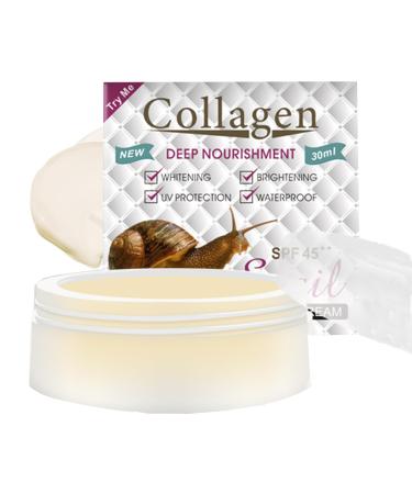Snail Anti Aging Face Cream - Snail Face Cream for Women - Anti Wrinkle Face Moisturiser Spf 45 UV Protection- Dark Spot Remover Brightening Face Cream - Moisturiser Face 30ml