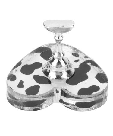Nail Practice Holder Free DIY Manicure Tool Nail Display Stand Cow Texture Fade Resistant for Nail Artists for Home for Salon (Sliver)