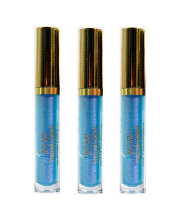 Pack of 3 Milani Stellar Lights Holographic Lip Gloss Iridescent Blue 02
