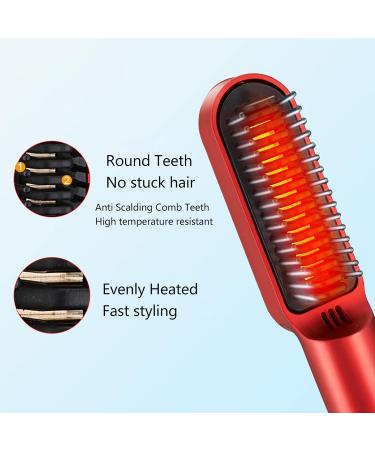 Electric Hair Straightener Brush - USB Charging Cordless & Portable for Home & Travel - Safe Hair Curling Comb with Constant Temperature - Buy Online on GoSupps.com