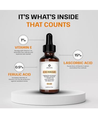 CE Ferulic Serum - Vitamin C E Ferulic Acid for Dark Spots & Anti-Aging - 2 oz Unscented Face Serum - Buy Online on GoSupps.com