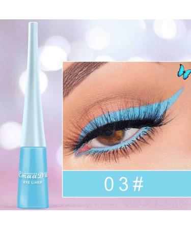 Matte Light Shiny Smoky Eyes Eyeshadow & Waterproof Glitter Liquid Eyeliner - Sky Blue | Afazfa - Buy Online on GoSupps.com