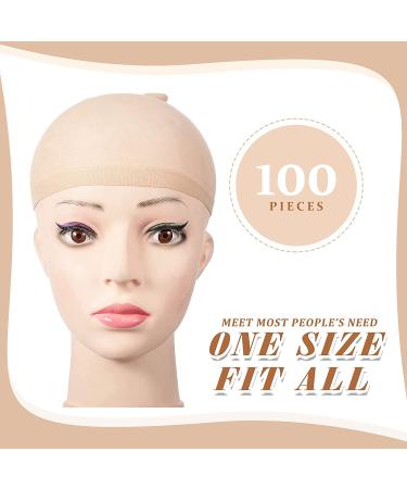 100 Pack Beige Nylon Wig Caps - Lightweight & Breathable Stocking Caps for Secure Hair Styling - Buy Online on GoSupps.com
