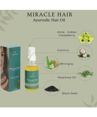 Miracle Hair Ayurvedic Oil | Bhringraj Amla Black Seed Coconut Rosemary & Lavender for Dry Frizzy Damaged Hair - International Shipping - Buy Online on GoSupps.com