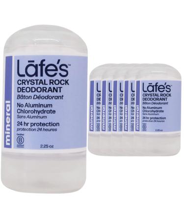 Lafe's Natural Deodorant | Unscented Crystal Mineral Rock Natural Deodorant | 2.25 Ounce | 6 Pack