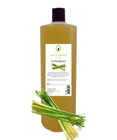 PurSPA massage oil herbal scented 100% natural relaxing and exotic massage (Lemongrass 1 liter)
