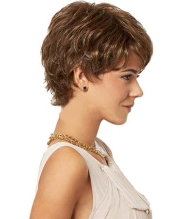 Shop Kkjkk Women's Fluffy Short Gigs - Elegant Naturally Brown Synthetic Hair Wigs for Cosplay Parties and Daily Wear | International Shipping Available - Buy Online on GoSupps.com